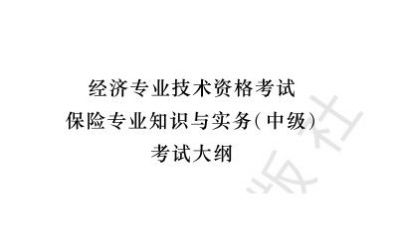 2019年经济师考试大纲——《中级保险专业》