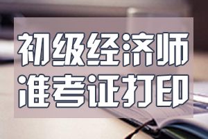 2020年河南初级经济师准考证打印时间：11月13日-20日