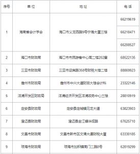 2020年度中级会计职称考试海南考区考后资格审核点