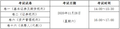 2020年11月中国香港证券从业资格考试时间