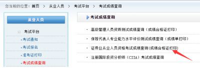 证券从业资格考试历年成绩查询官网